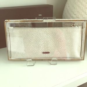 VINCE CAMUTO White In a Clear Case CLUTCH
